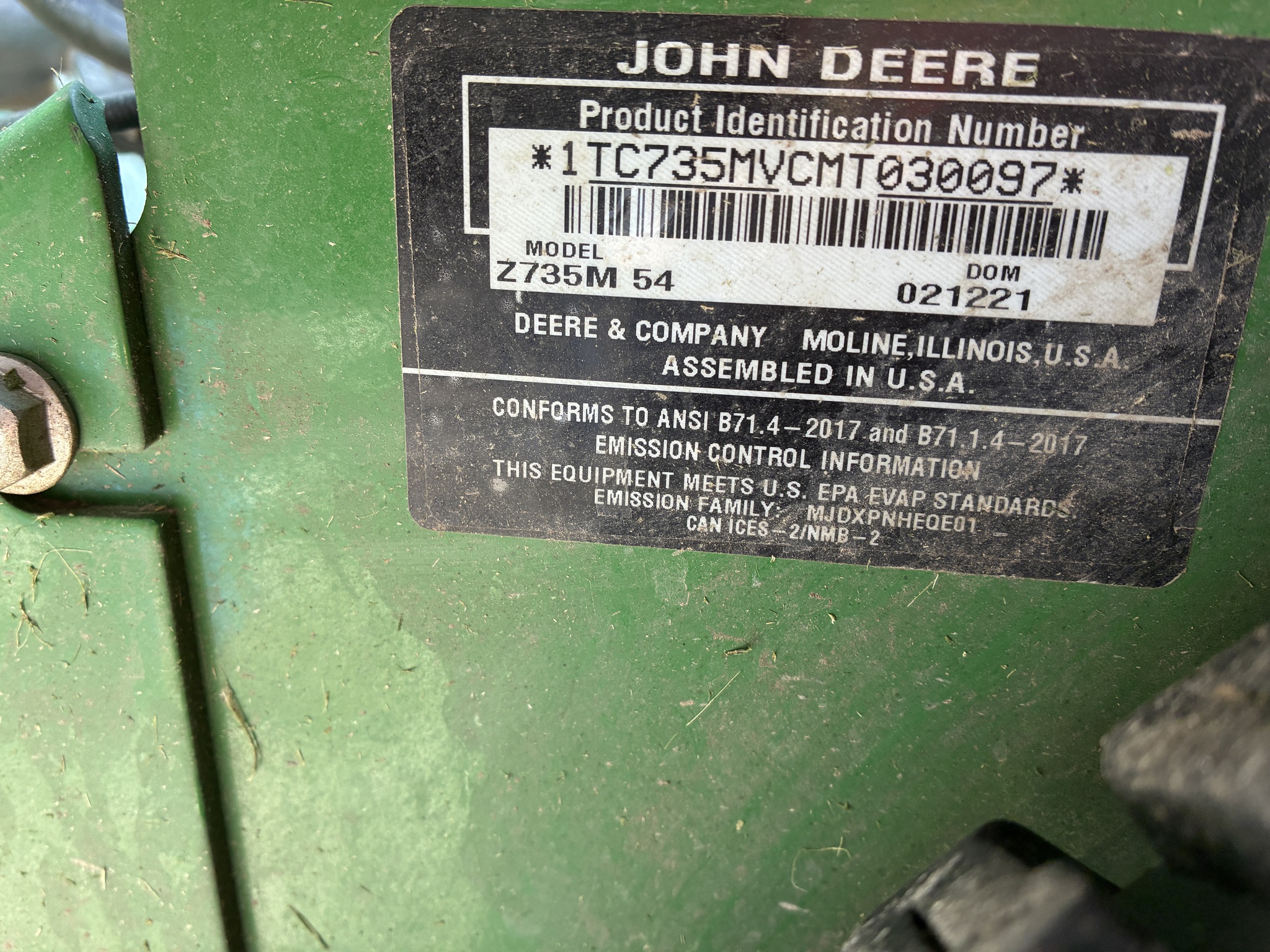  2021 John Deere Z735M at LandMark in Gothenburg, NE